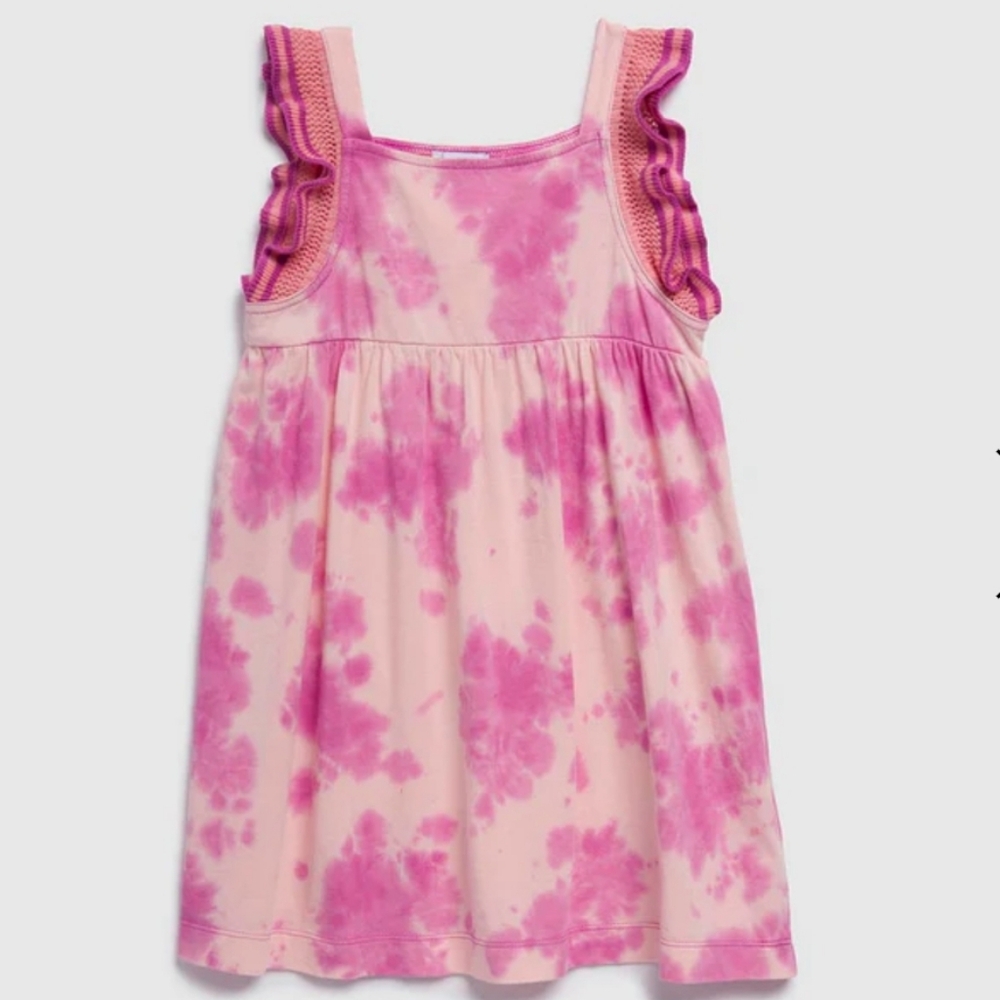 Splendid Toddler Girls Dreamy Pink Tie Dye Flutter Sleeve Dress NWT Kids Baby 3